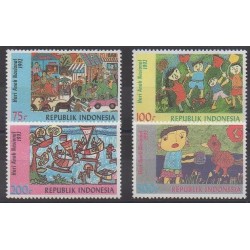 Indonesia - 1992 - Nb 1288/1291 - Children's drawings