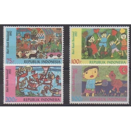 Indonésie - 1992 - No 1288/1291 - Dessins d'enfants