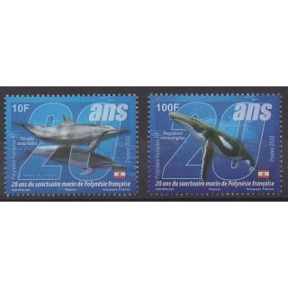 Buy this stamp of Polynesia of the year 2022 (20 ans du sanctuaire marin).