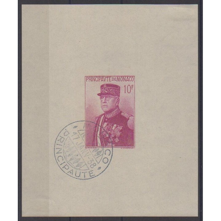 Buy this souvenir sheet  of Monaco of the year 1938 (Nb BF1 - Papier blanc). - Used