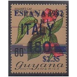 Guyana - 1982 - Nb 715 - Soccer World Cup - Flowers