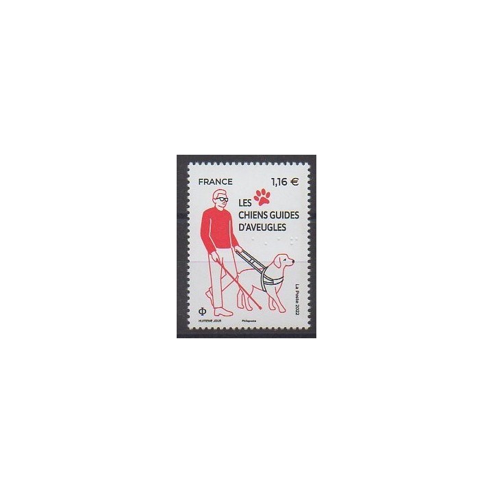 Buy this stamp of France of the year 2022 (Les chiens guides d'aveugles).