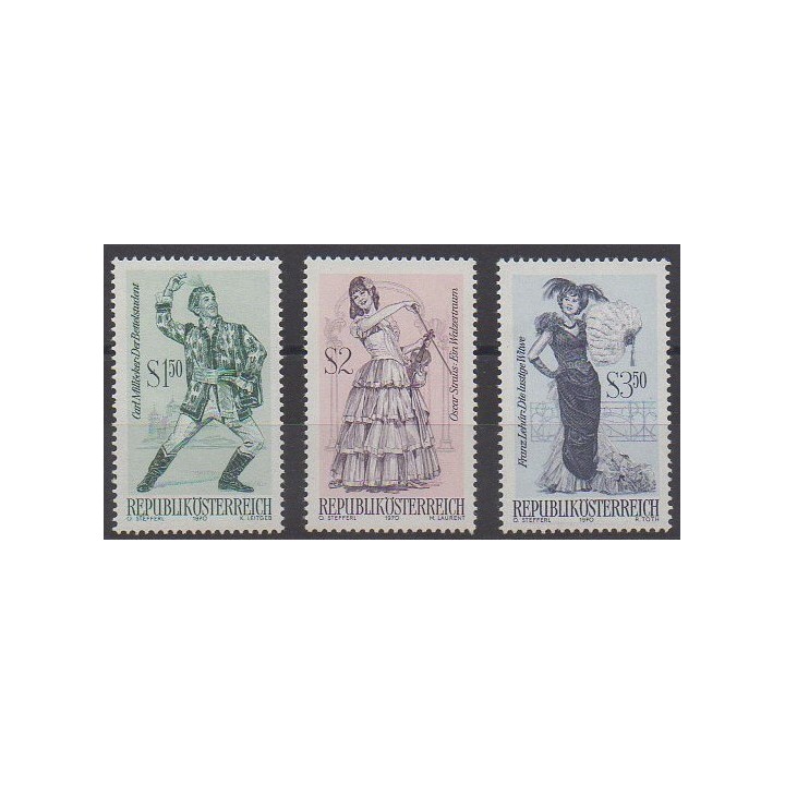 Acheter cette série de timbres d'Autriche de l'année 1970 (No 1160/1162).
