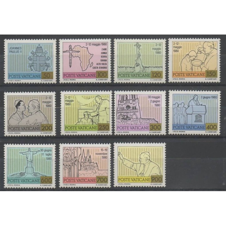 Timbres - Vatican - 1981 - No 715/725 - papauté