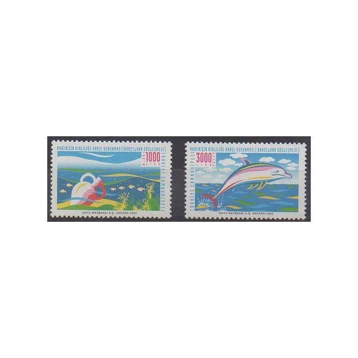 Buy this set of stamps of Turkey of the year 1993 (Nb 2750/2751).