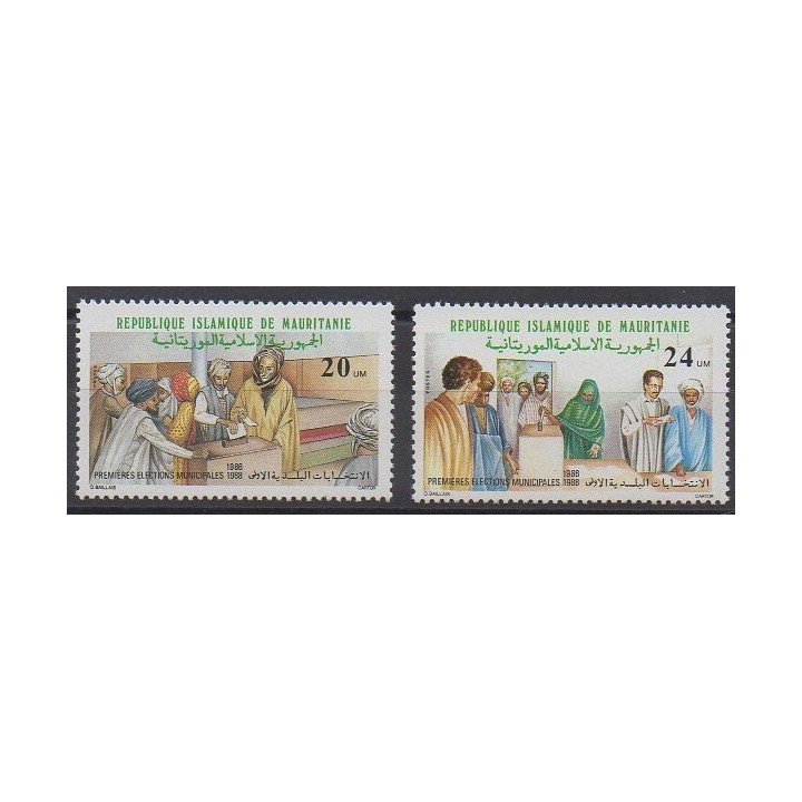 Acheter cette série de timbres de Mauritanie de l'année 1988 (No 609/610).