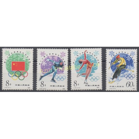 Timbres - Thème jeux olympiques d'hiver - Chine - 1980 - No 2312/2315