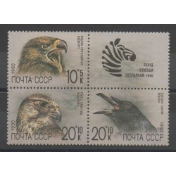 Russie - 1990 - No 5742/5744 - animaux - Rapaces