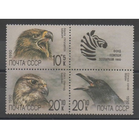 Russie - 1990 - No 5742/5744 - animaux - Rapaces
