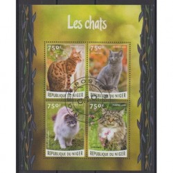 Niger - 2016 - Nb 3379/3382 - Cats - Used