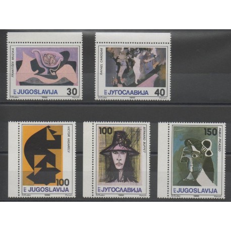 Timbres - Yougoslavie - 1986 - No 2080/2084 - peinture