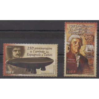 Buy this stamp of Polynesia of the year 2022 (Arrivée des espagnols à Tahiti).