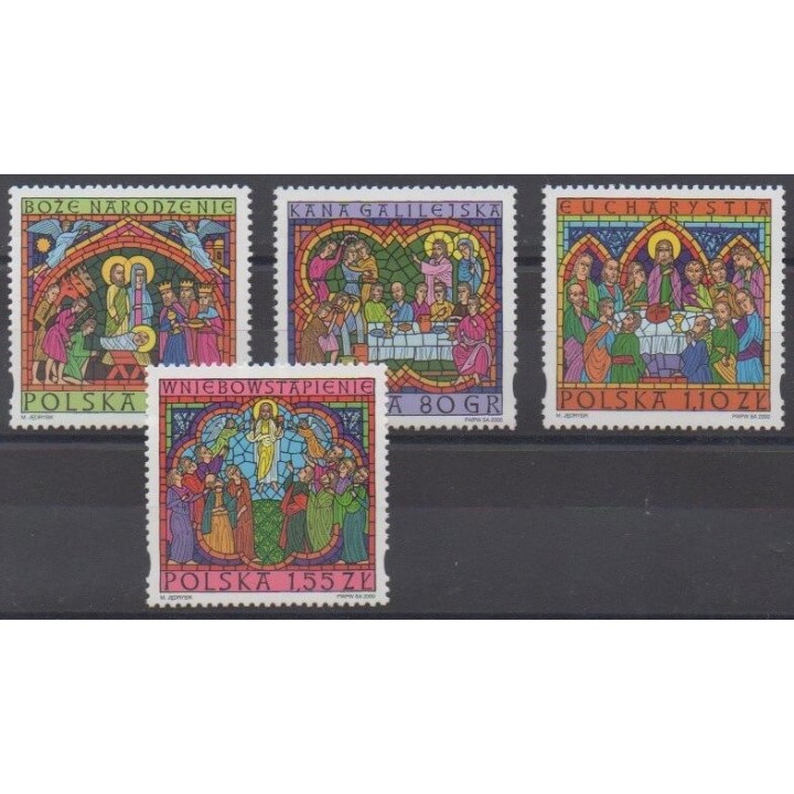 Acheter cette série de timbres de Pologne de l'année 2000 (No 3640/3643).