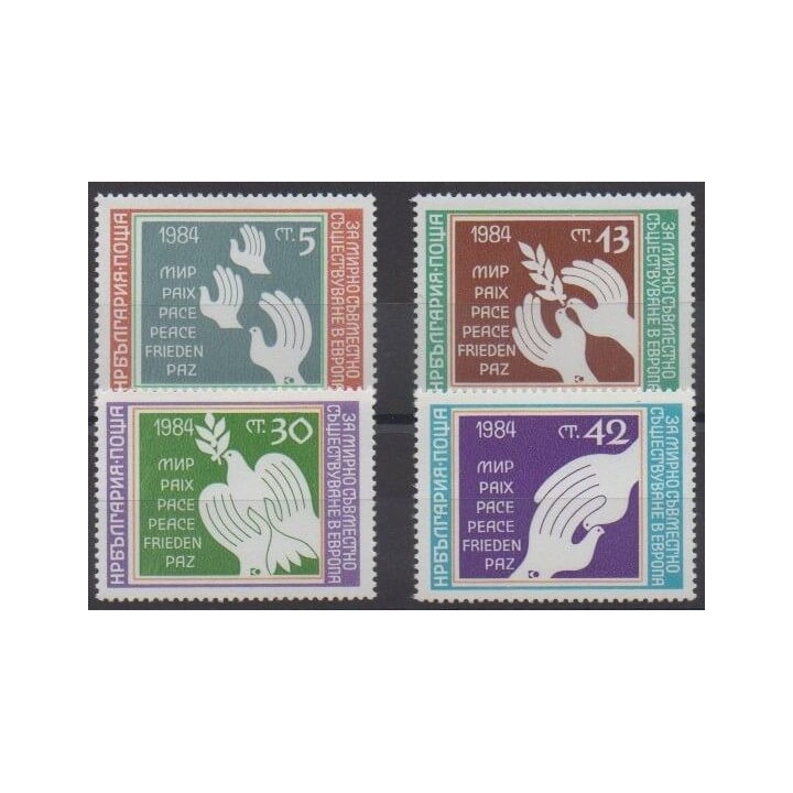 Acheter cette série de timbres de Bulgarie de l'année 1984 (No 2822/2825).