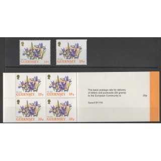 Timbres - Guernesey - 1994 - No C642a - 642/642a - fleurs