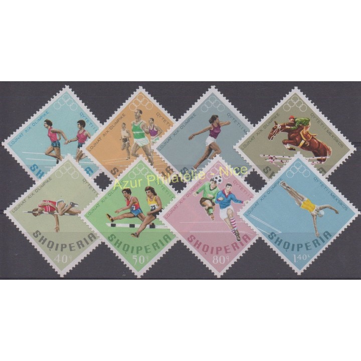 Timbres - Thème jeux olympiques d'été - Albanie - 1969 - No 1125/1132