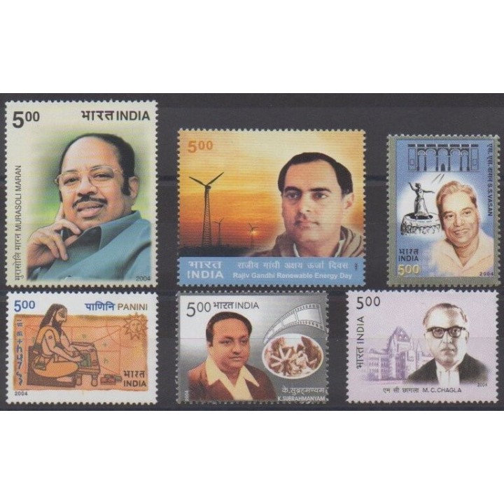Acheter cette série de timbres d'Inde de l'année 2004 (No 1804/1809).