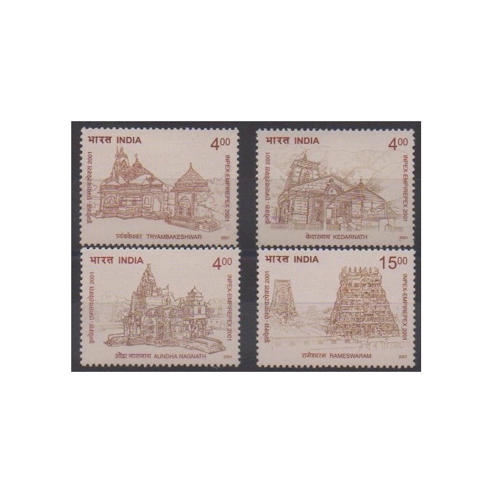Buy this set of stamps of India of the year 2001 (Nb 1650/1653).