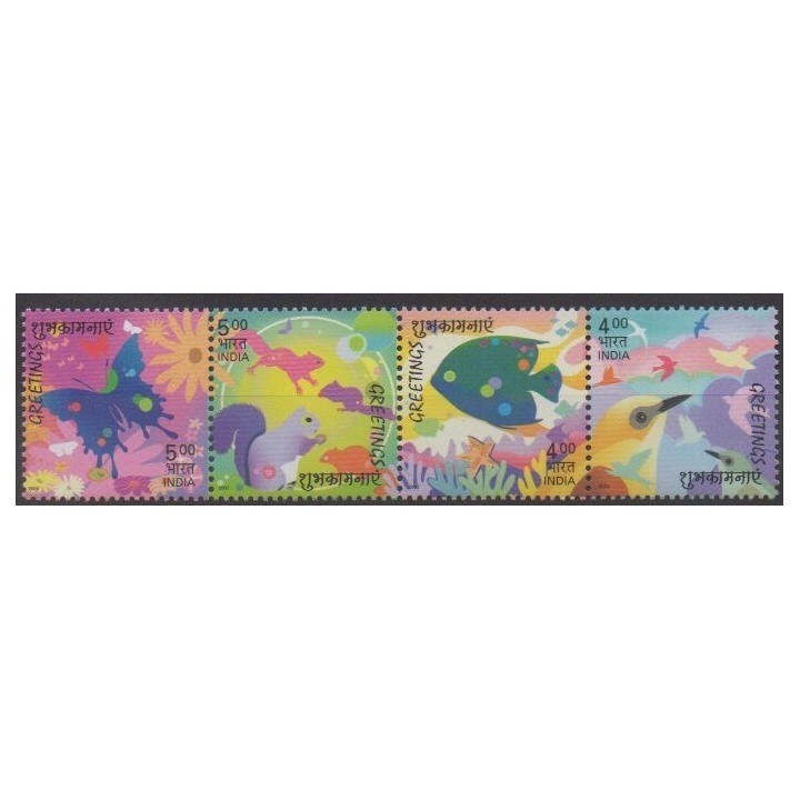 Acheter cette série de timbres d'Inde de l'année 2003 (No 1751/1754).
