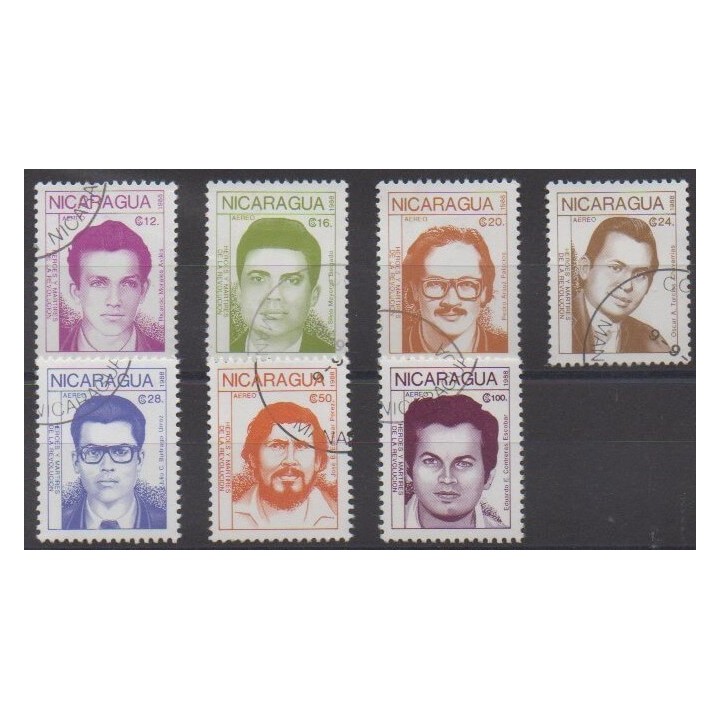 Acheter ces timbres du Nicaragua de l'année 1988 (No PA1246/PA1252). - Oblitéré