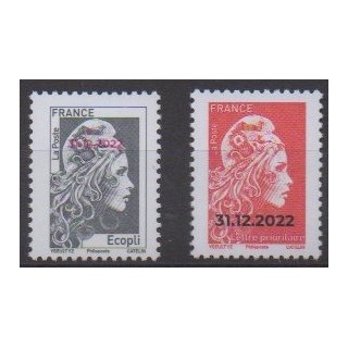 Buy this stamp of France of the year 2022 (Timbres Ecopli et Prioritaire surchargés ).