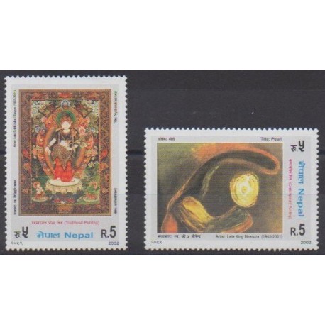 Népal - 2002 - No 716/717 - Peinture