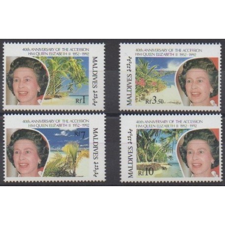 Maldives - 1992 - No 1425/1428 - Royauté - Principauté