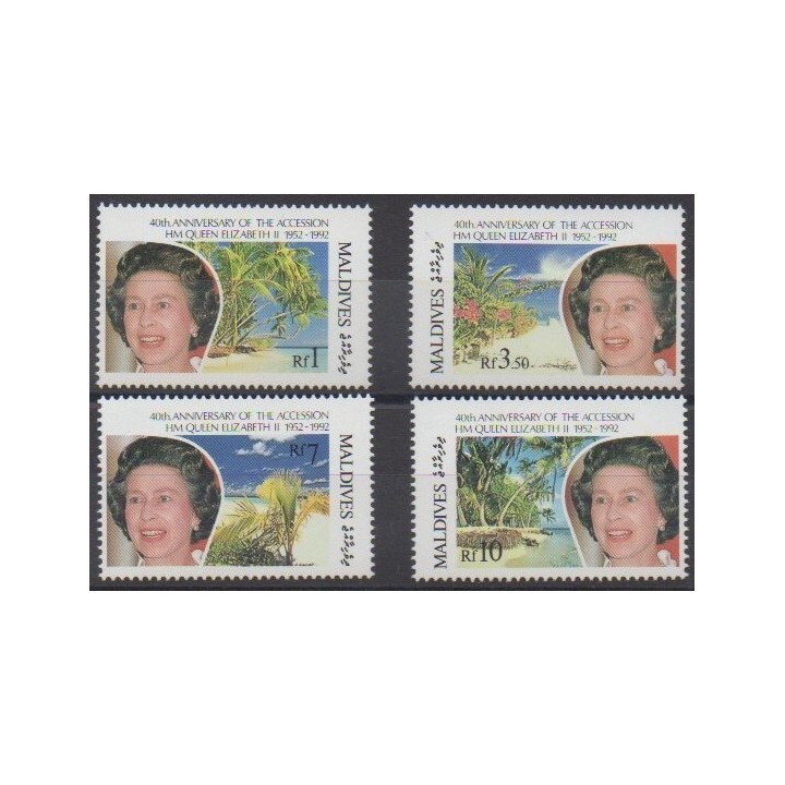 Acheter cette série de timbres des Maldives de l'année 1992 (No 1425/1428).