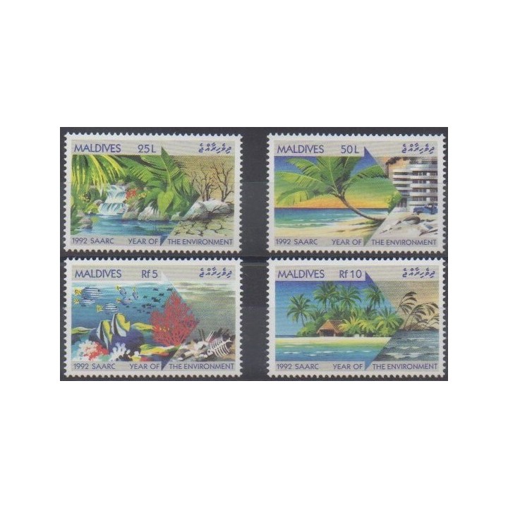 Acheter cette série de timbres des Maldives de l'année 1992 (No 1547/1550).