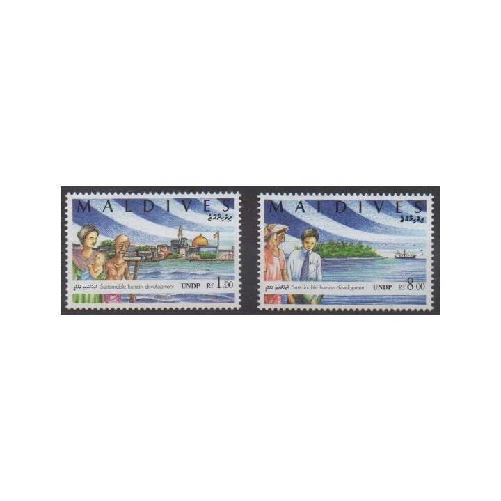 Buy this set of stamps of Maldives of the year 1994 (Nb 1921/1922).