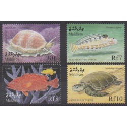 Maldives - 1999 - Nb 2805/2808 - Turtles - Sea life