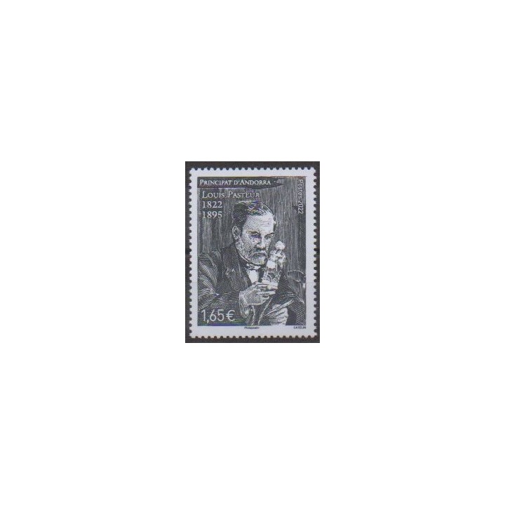 Acheter ce timbre d'Andorre français de l'année 2022 (Louis Pasteur).