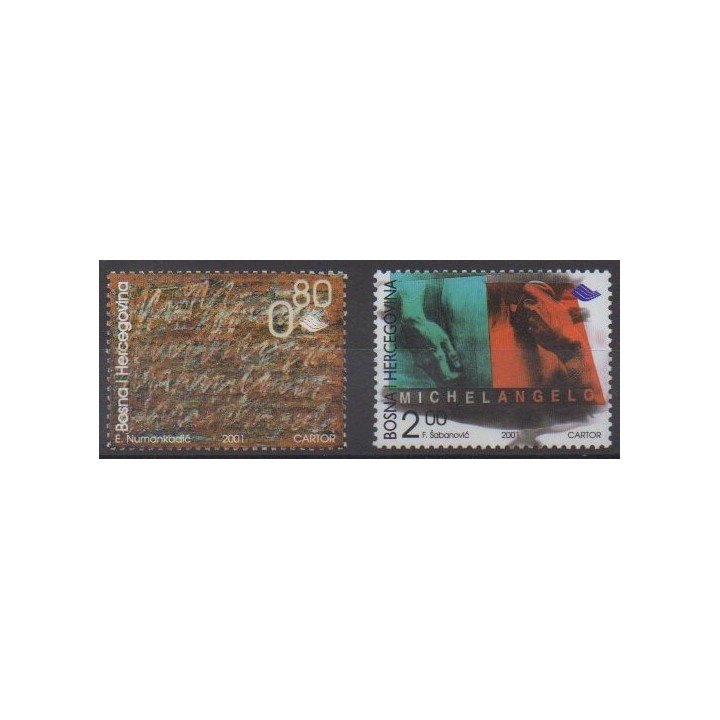 Acheter cette série de timbres de Bosnie-Herzégovine de l'année 2001 (No 352/353).