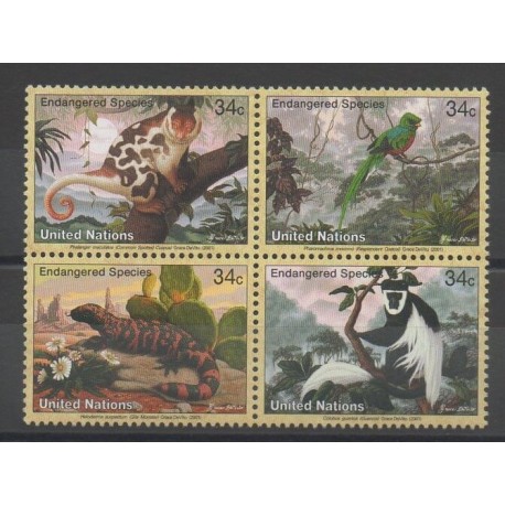 Nations Unies (ONU - New-York) - 2001 - No 839/842 - animaux
