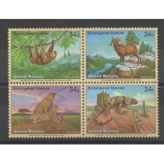 Timbres - Nations Unies (ONU - New-York) - 2002 - No 872/875 - animaux