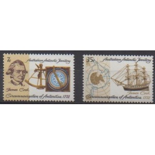Buy this set of stamps of Australian Antarctic Territory of the year 1972 (Nb 21/22).