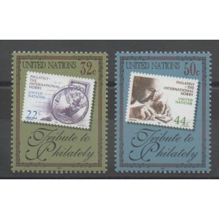 Timbres - Nations Unies (ONU - New-York) - 1997 - No 733/734 - timbres sur timbres