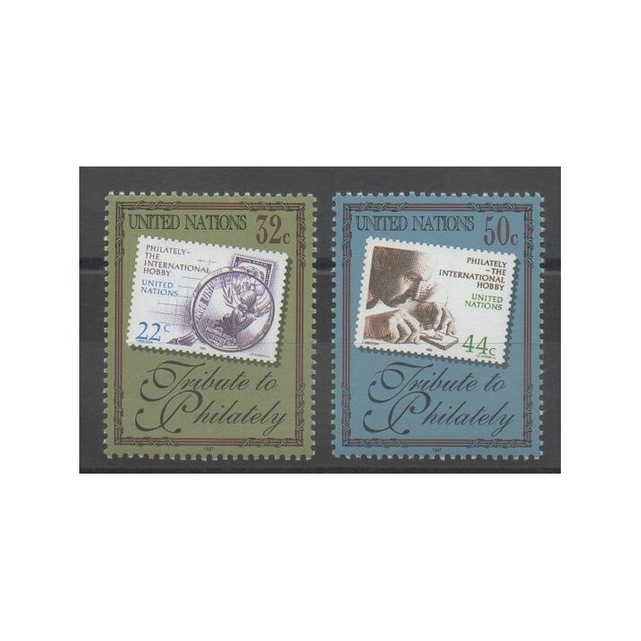 Timbres - Nations Unies (ONU - New-York) - 1997 - No 733/734 - timbres sur timbres