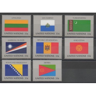 Timbres - Nations Unies (ONU - New-York) - 1999 - No 783/790 - drapeaux