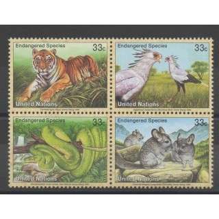 Timbres - Nations Unies (ONU - New-York) - 1999 - No 803/806 - animaux