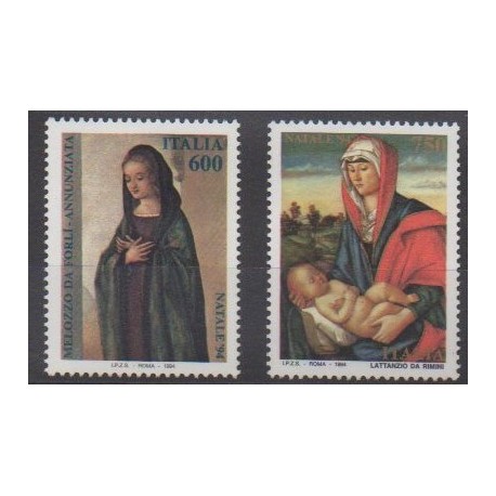 Italy - 1994 - Nb 2082/2083 - Christmas - Paintings