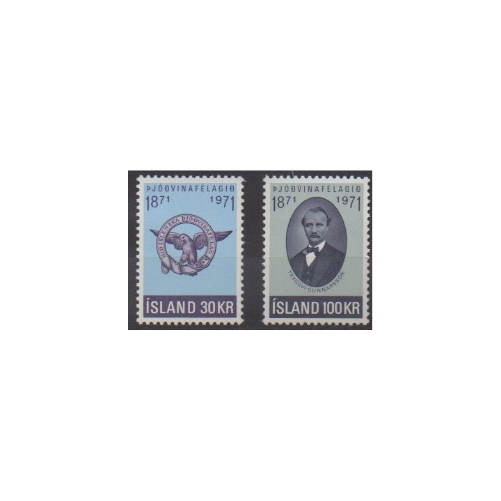 Buy this set of stamps of Iceland of the year 1971 (Nb 408/409).