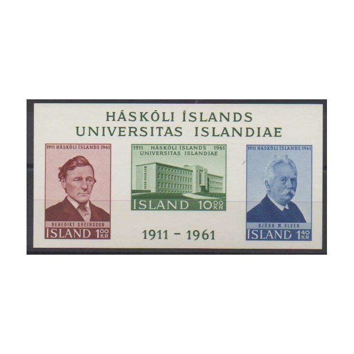 Buy this souvenir sheet  of Iceland of the year 1961 (Nb BF3).
