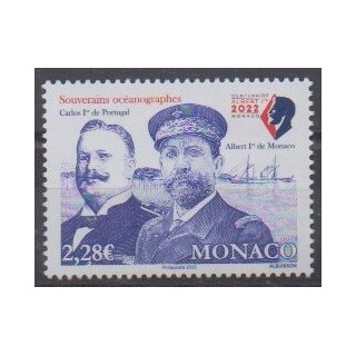 Buy this stamp of Monaco of the year 2022 (Albert 1er et Carlos 1er du Portugal).