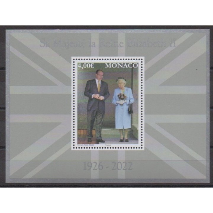 Buy this souvenir sheet  of Monaco of the year 2022 (Nb BF Reine Elisabeth II).