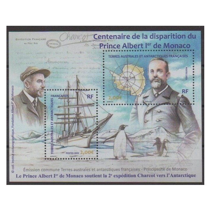 Acheter ce bloc-feuillet des Terres Australes et Antarctiques Françaises de l'année 2022 (No BF Albert 1er).