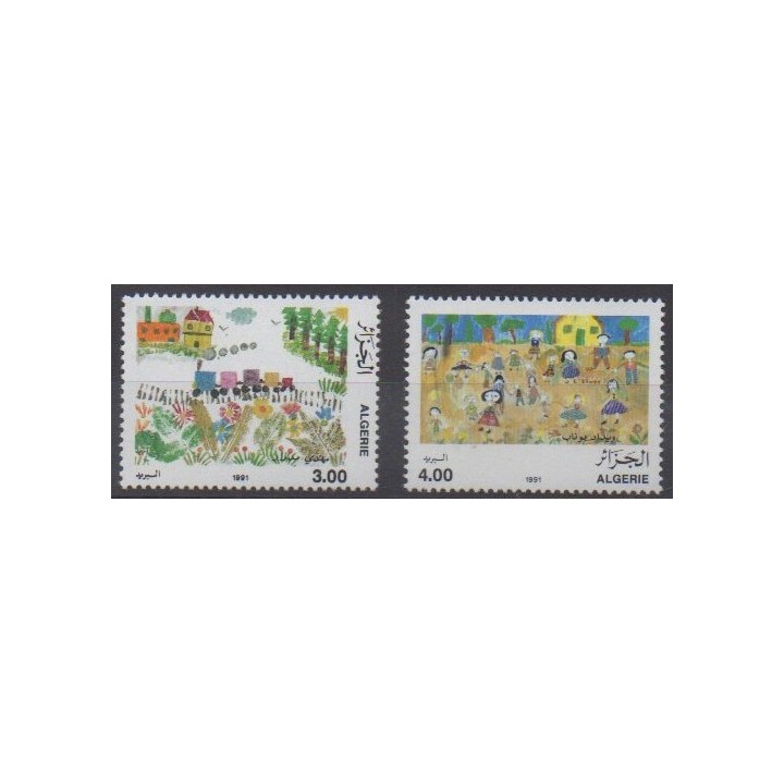Acheter cette série de timbres d'Algérie de l'année 1991 (No 999/1000).
