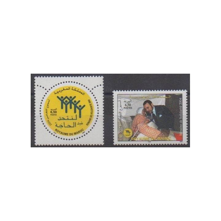 Buy this set of stamps of Morocco of the year 2004 (Nb 1358/1359).