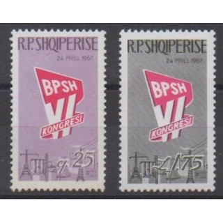 Acheter cette série de timbres d'Albanie de l'année 1967 (No 975/976).