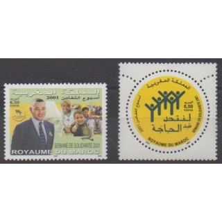 Buy this set of stamps of Morocco of the year 2001 (Nb 1296/1297).